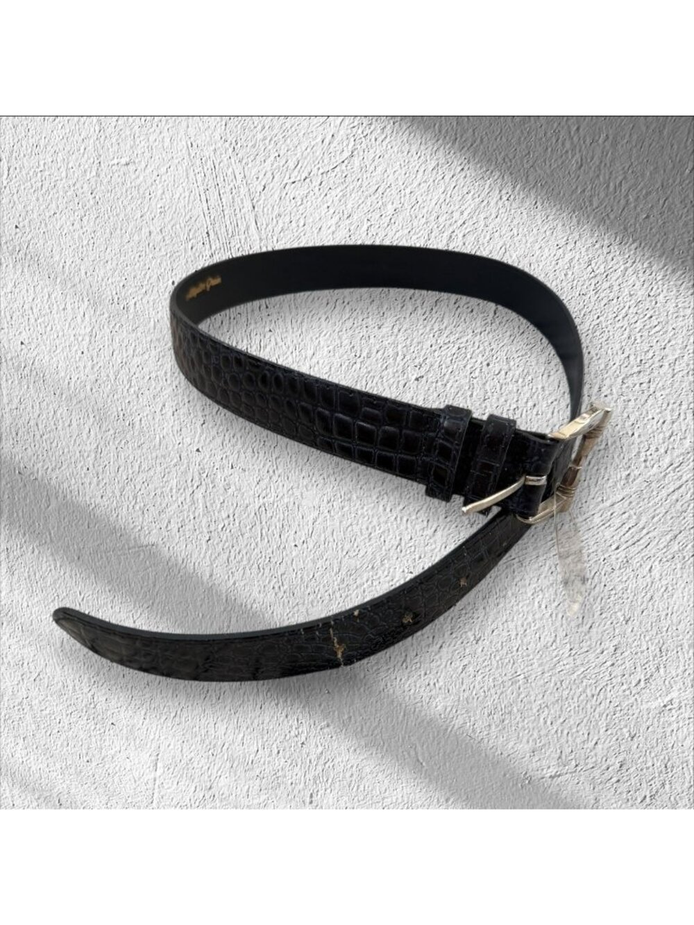 ALLIGATOR Grain Vintage Women's Black Belt Size Medium